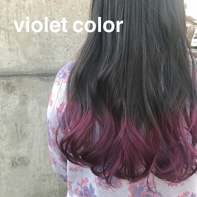 担当シオリ @shiori_tomii 毛先のみのviolet color4/1からはHEARTY @hearty__s に移動しますのでご予約はそちらからお願いします♡#abond#shiori_hair #violet#高崎美容室